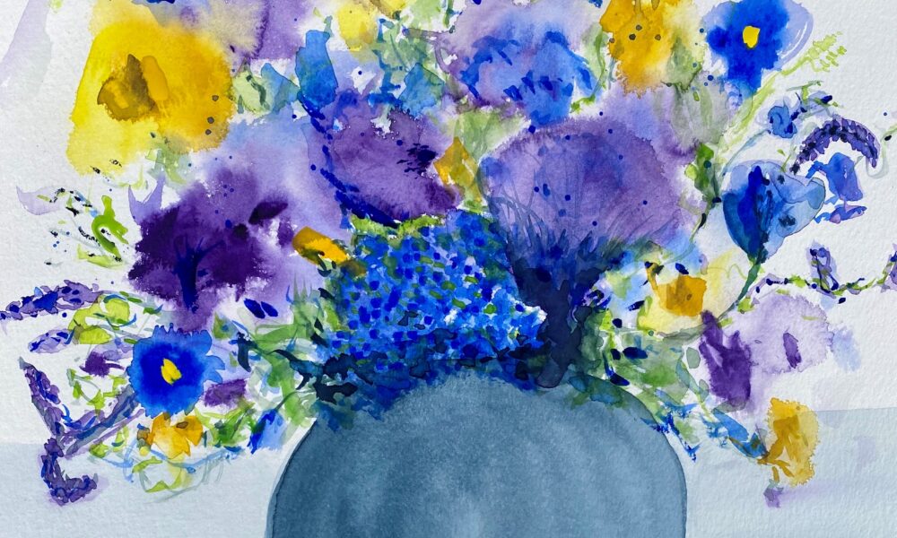 Broget blomsterbuket